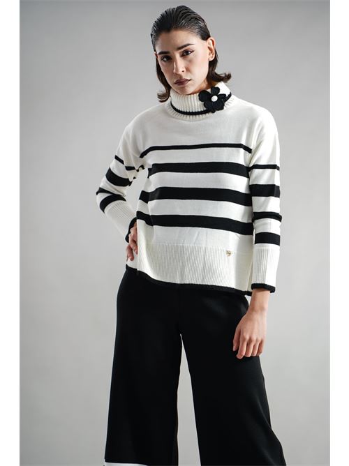 Maglia in misto lana GM by Gai Mattiolo | GM3444ACCPANNA/NERO